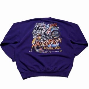 Vintage Y2K 2000s 2007 Hangtown Motorcross Classic Sweatshirt Purple
